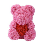 ours en rose avec coeur rouge