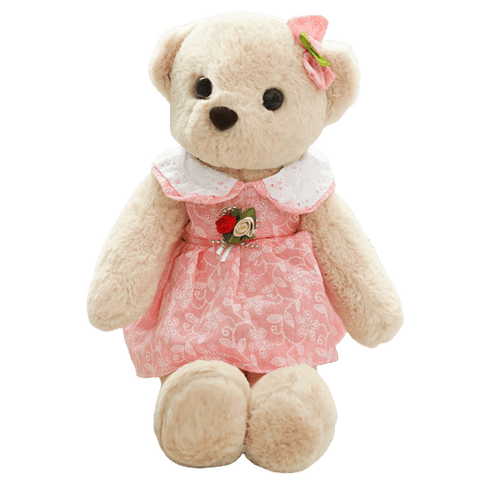 ours en peluche habillé rose