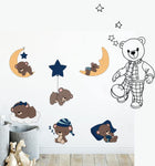 stickers muraux petit ours brun