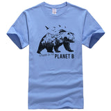 t-shirt  ours  bleu planet b