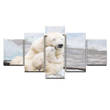 Tableau ours polaire<br>Calin maman ours blanc