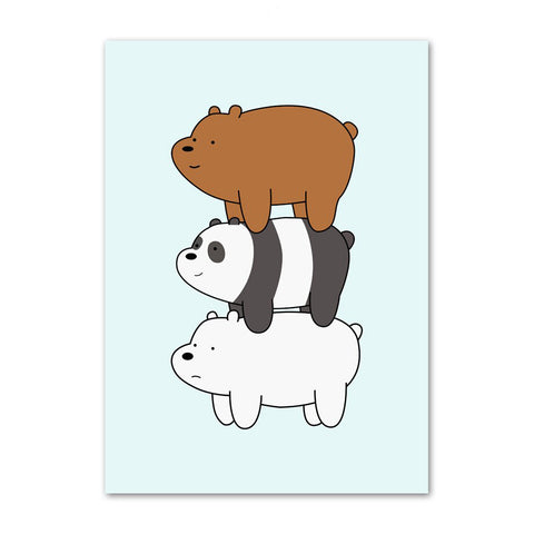 Tableau ours<br>ours polaire et panda kawaii