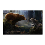 Tableau ours<br>Loup et ours qui se regarde